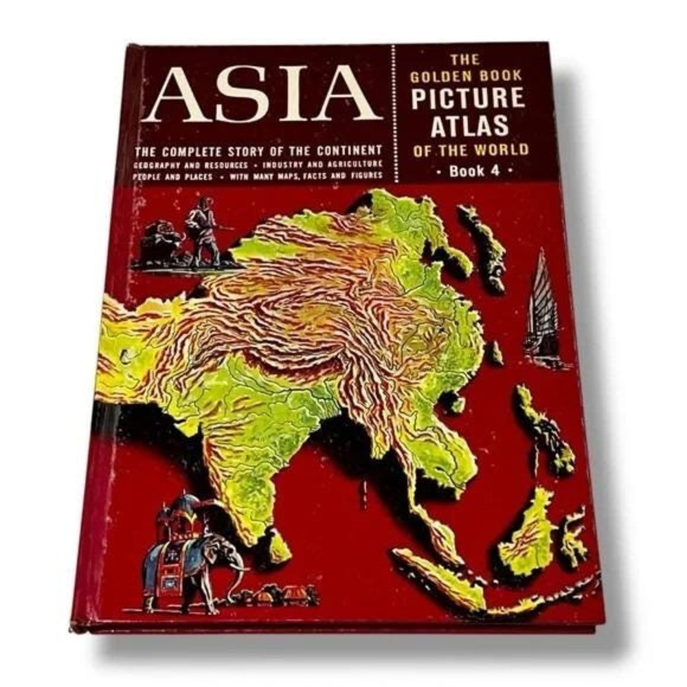 The Golden Book Picture Atlas Asia Book 4 1960 Vintage